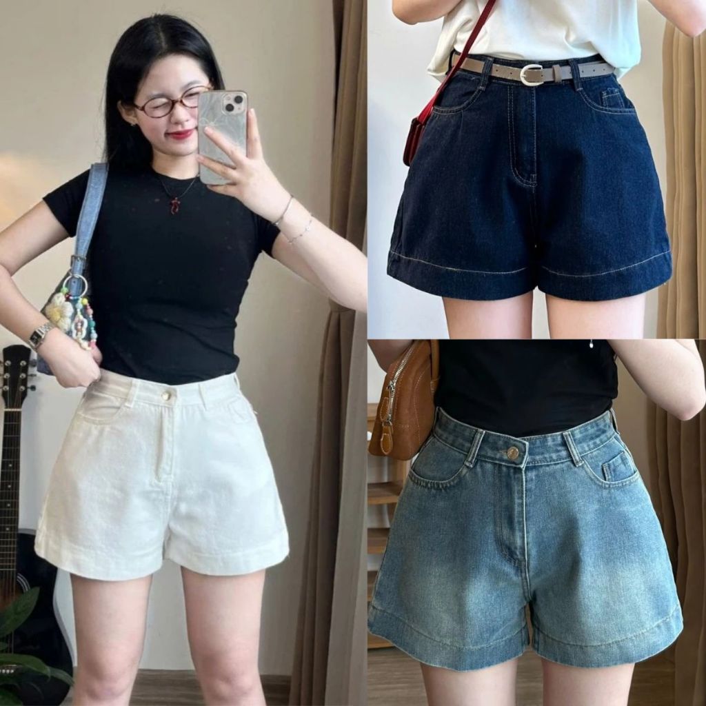 Quần short jean nữ