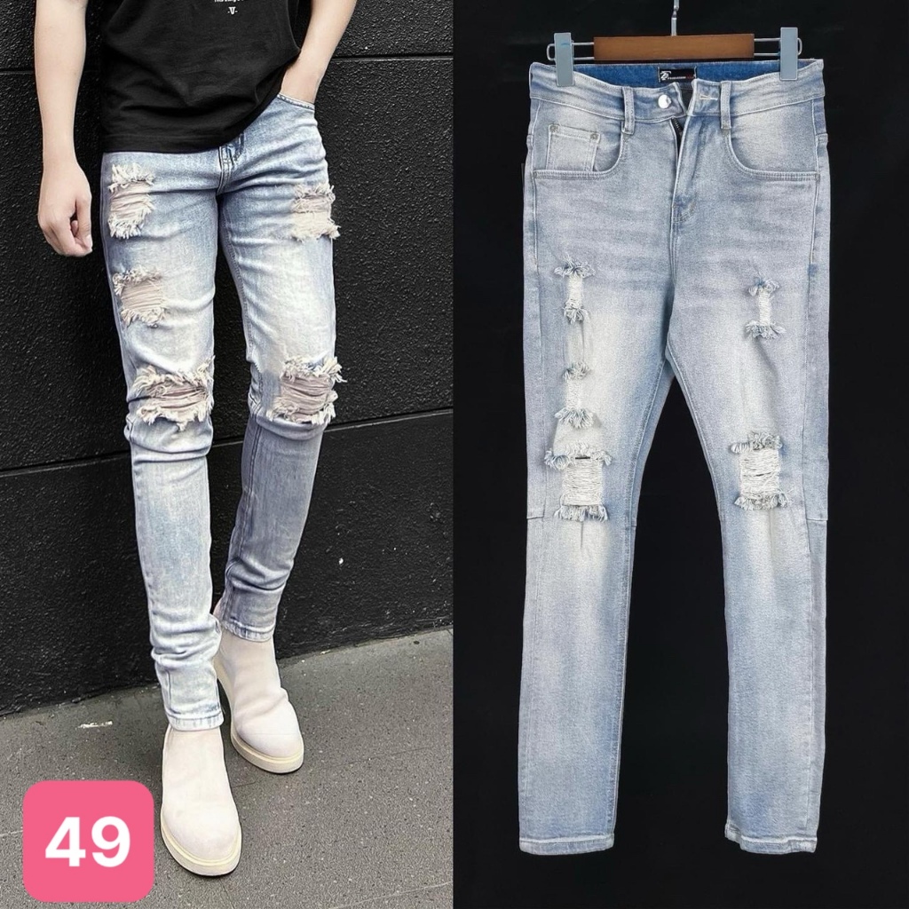 Quần jean rách gối unisex